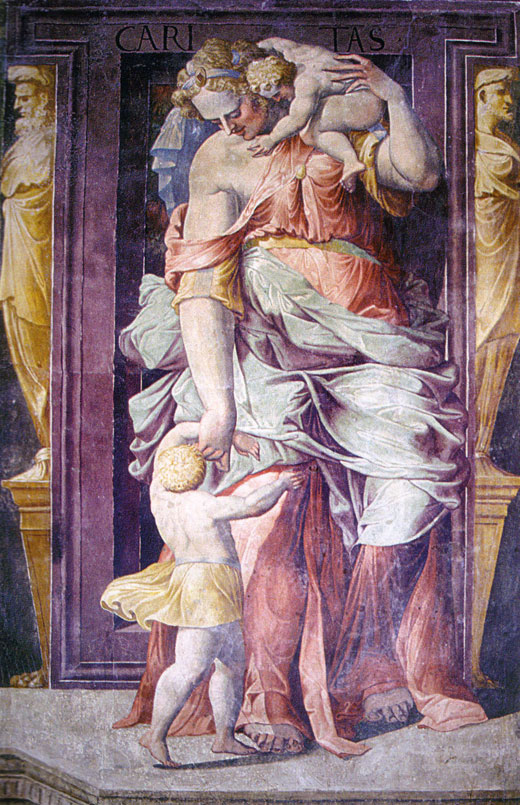 4 - Particolare del ciclo degli affreschi di Donato Decumbertino, La Carita