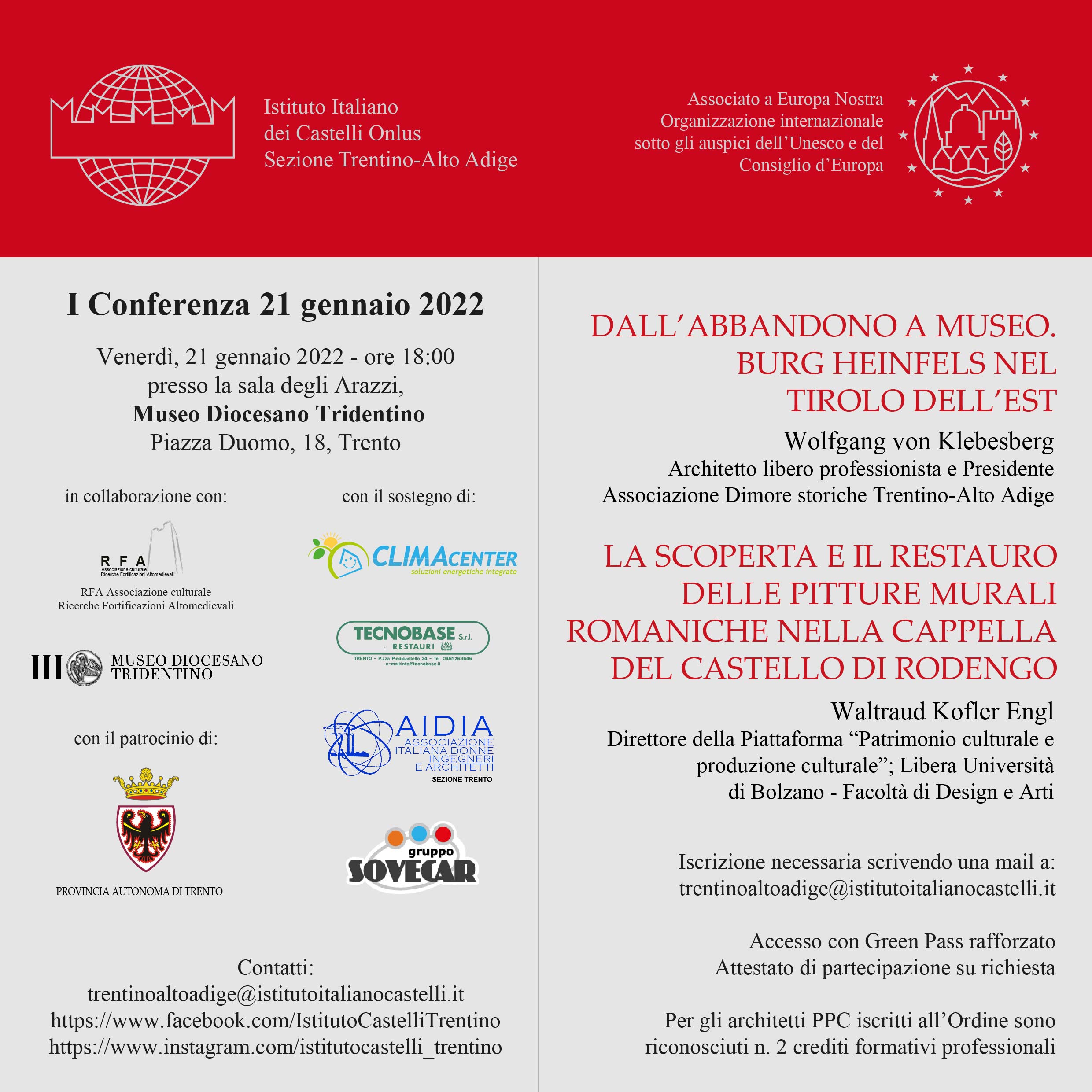 Sezione Trentino Alto Adige: I Conferenza 2022 IIC