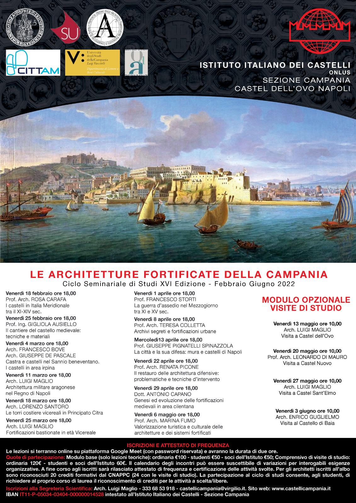 Sezione Campania – XVI edizione del ciclo seminariale di studi “Le architetture fortificate della Campania”