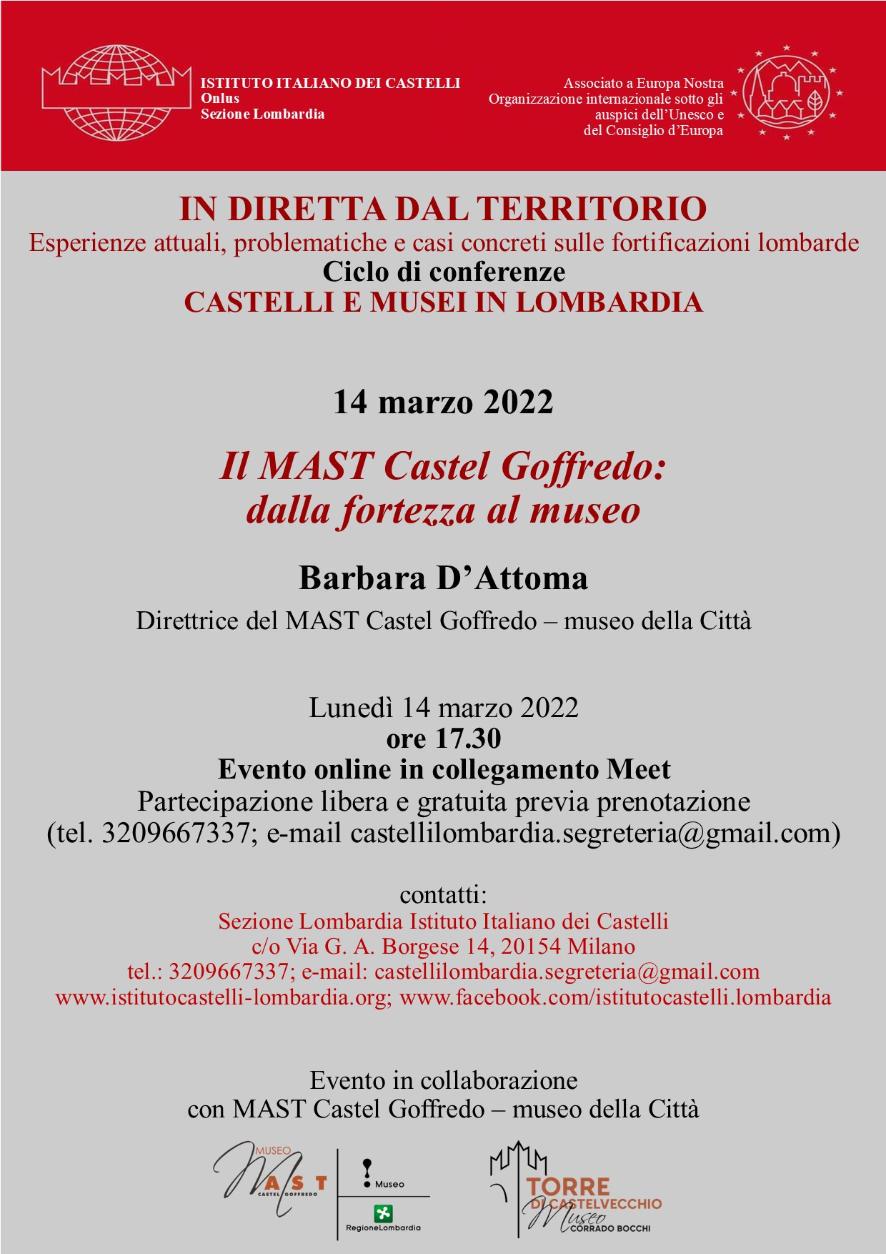 Sezione Lombardia: Ciclo di conferenze: castelli e musei in Lombardia