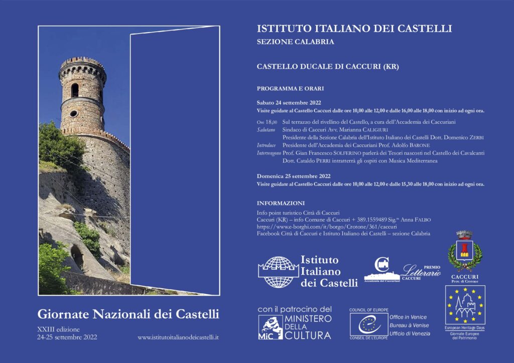 Visita di studio in occasione delle XXII Giornate Nazionali del Castelli 2022 SAN GIOVANNI IN FIORE – CACCURI e CERENZIA