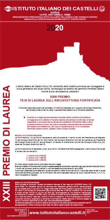 XXIII Premio di Laurea sull’Architettura Fortificata