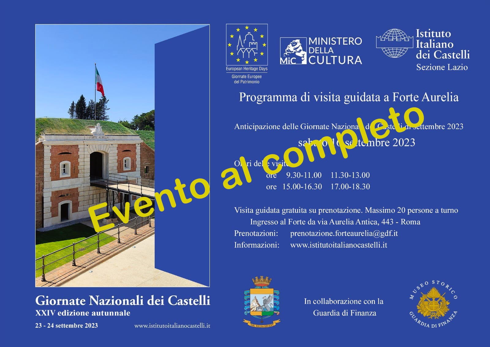 Giornate Nazionali dei Castelli 2023 settembre – Lazio