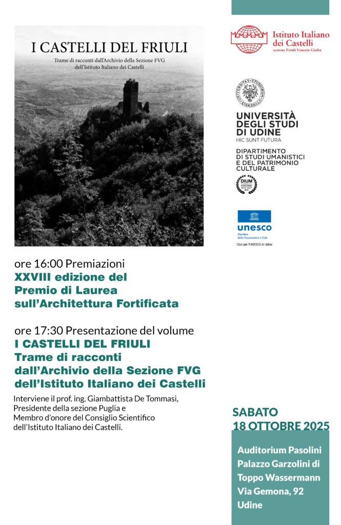 CERIMONIA DI CONSEGNA DEL PREMIO DI LAUREA 2025 E PRESENTAZIONE DEL VOLUME “I CASTELLI DEL FRIULI”
